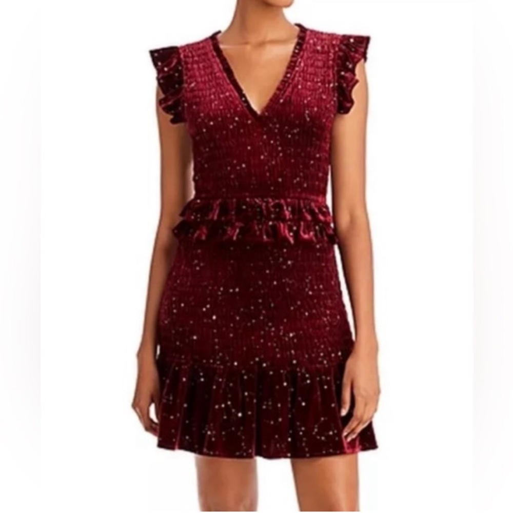 Bloomingdale's “AQUA” Burgundy Velvet Cocktail dress New with tags- medium